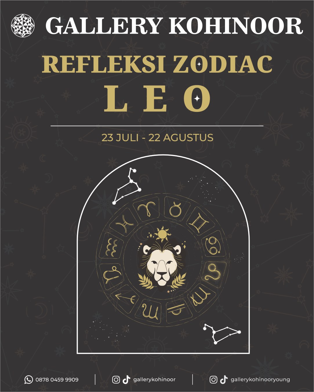 Leo ♌
Berikut rekomendasi perhiasan Gallery Kohinoor yang cocok sesuai karakter zodiak mu✨
.
Dapatkan koleksi perhiasan emas model terbaru hanya di @gallerykohinoor
ALWAYS YOUNG & STAY GOLD🌟💫
.
.
More Info : ⤵️⤵️⤵️
Whatsapp : 087869999909
Our outlets :
Gallery Kohinoor : Jl. Sulawesi No. 106-108, Denpasar, Bali. (0361)237925
.
New Gallery Kohinoor : Jl. Sulawesi No. 80, Denpasar, Bali. (0361)8486111
.
Gallery Kohinoor Teuku Umar : Jl. Teuku umar No. 14, Denpasar, Bali. (0361)8488999
.
.
#gallerykohinoor #tokoemas #goldshop #perhiasanemas #zodiac
TRUSTED GOLD SHOP GALLERY KOHINOOR ⭐ GET THE BEST DESIGNS AND MODELS WITH THE BEST PRICE AND LOTS OF CHOICES HERE 💗