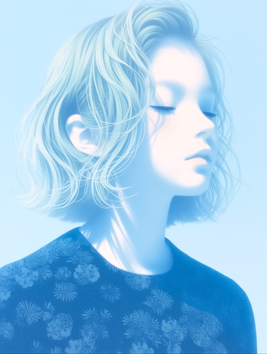 Azure Mist —sref 3653740444 —niji 7 Cool blue tone…