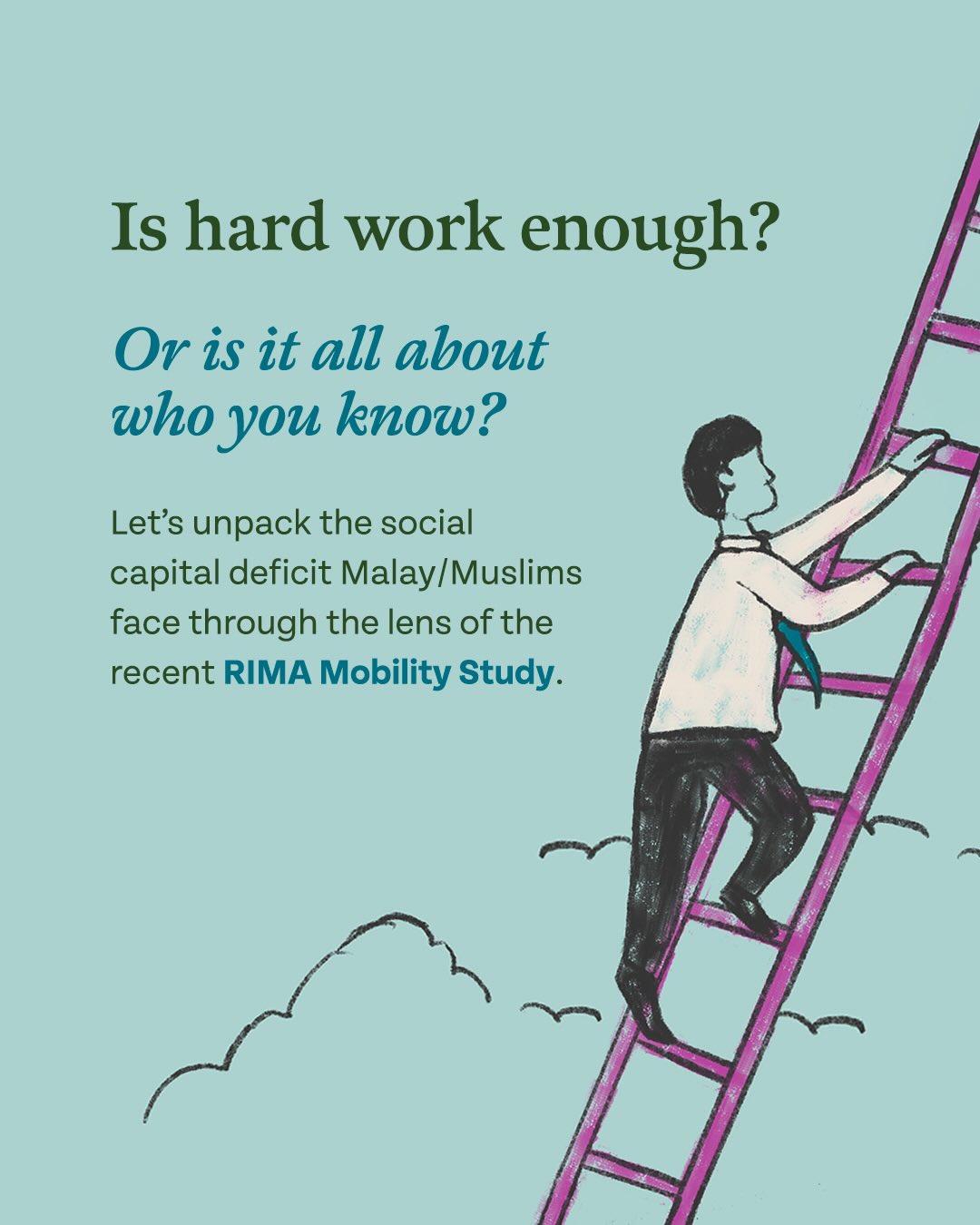 Your friend scored an internship through a quick introduction from a family friend. Meanwhile, you’ve sent 50 applications waiting for a single email back.
For many in our Malay/Muslim community, a lack of access to established professional networks and mentorship functions as an invisible barrier. Hard work is essential, but the right connection often opens the door.
Does this resonate with your own career journey? What can we do as a community to help bridge this gap for one another? #RIMA #socialcapitaldeficit