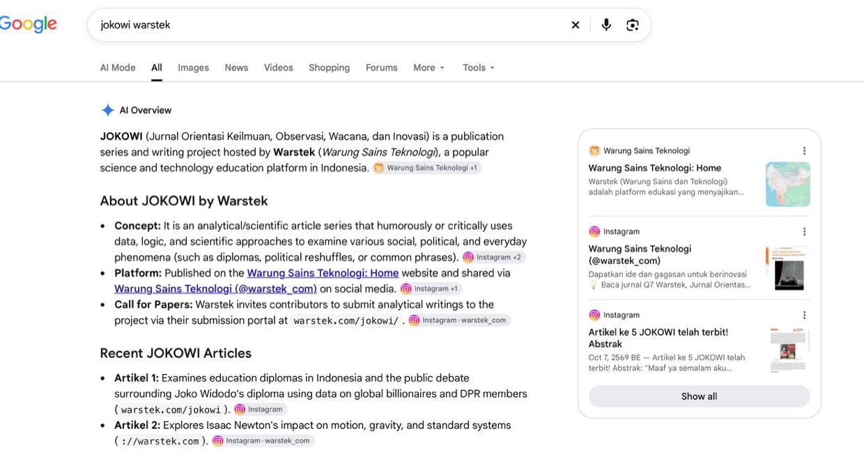 Congratulations! JOKOWI sudah terindeks Google! Scopus nggak sih habis ini? #jurnal #jokowi